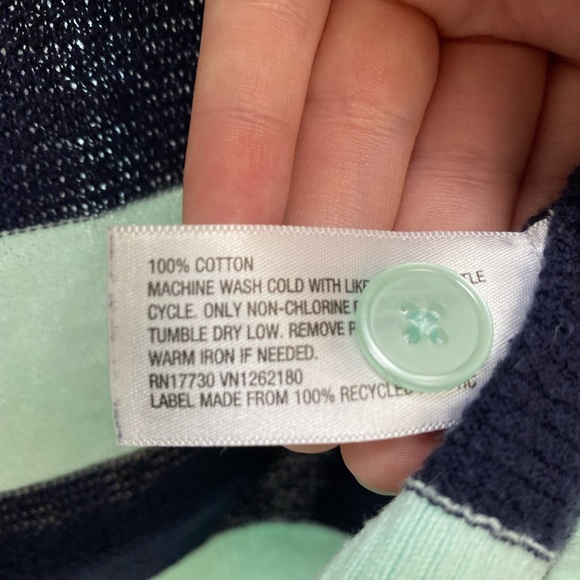 Striped, Button-Up Blue/Green Merona Cardigan Size Small - Picture 5 of 5